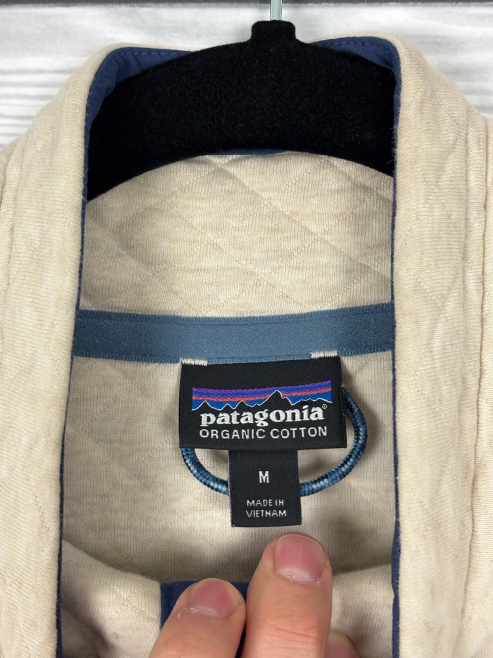 Patagonia Organic Cotton Quilted Snap-T Pullover Sweatshirt Medium oatmeal tan - Picture 5 of 8